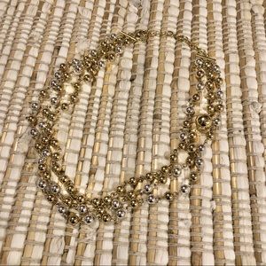 Talbots Gold Silver Beaded Multi Strand Layered Necklace